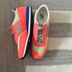 New Balance Neon Coral and Lime Sneakers